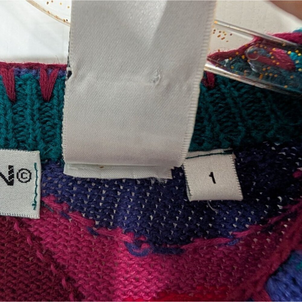 Vintage 90s Michael Simon Artsy Beaded Cardigan Womens Size Small Embroidered - Picture 8 of 12